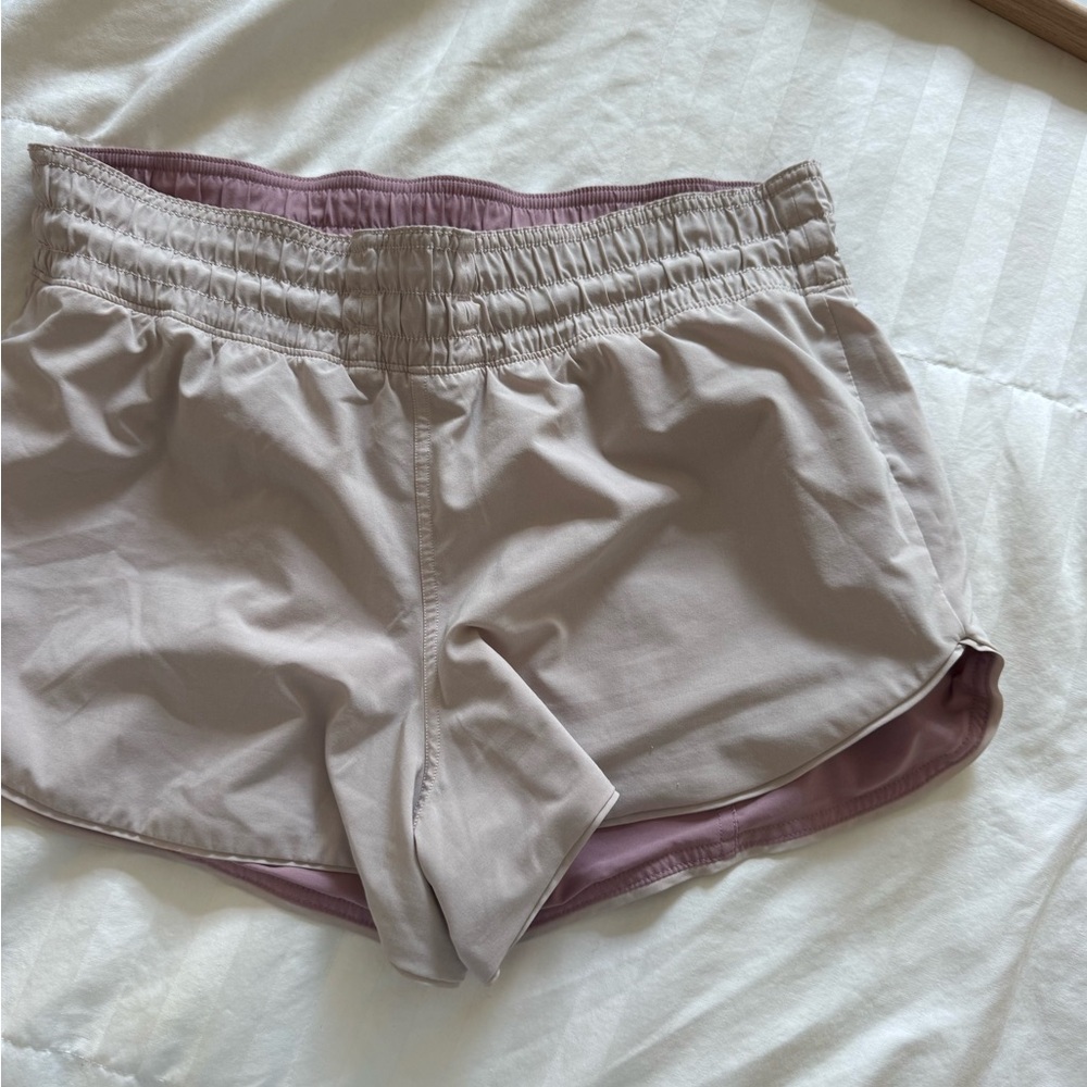 Women's Elastic Waist Shorts - Light pink and dark pink reversible